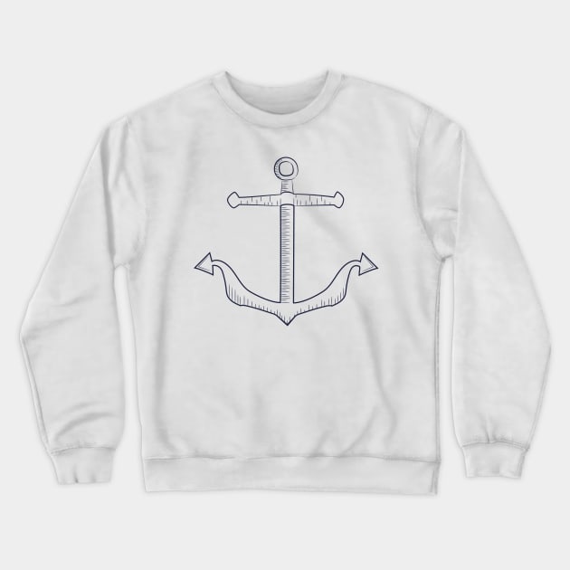 Anchor Sketch Crewneck Sweatshirt by kelnan
